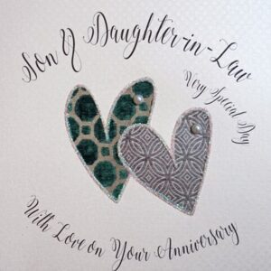 Son & Daughter In Law Anniversary Card - White Cotton SS63
