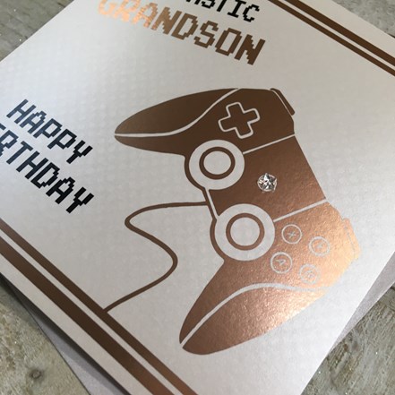 Grandson Birthday Card - White Cotton KM45 - Image 2