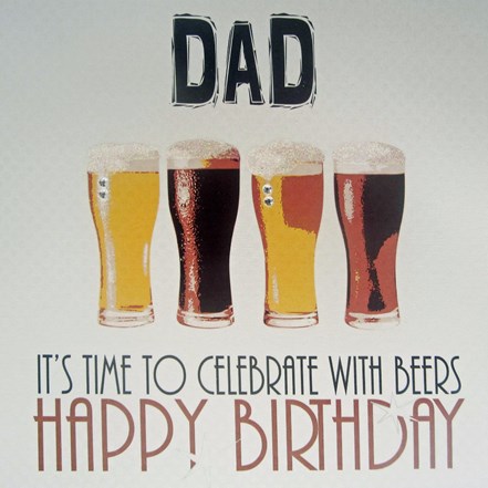 Dad Birthday Card - White Cotton LLR7