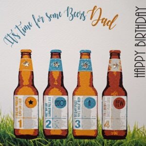 Dad Birthday Card - White Cotton MT22