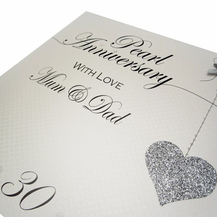 Mum & Dad Silver Anniversary Card - White Cotton LLA25MD - Image 2