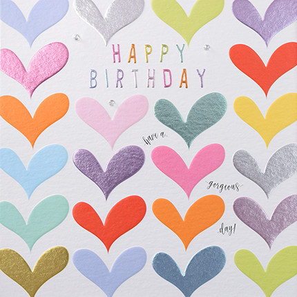 Wendy Jones-Blackett Hearts Birthday Card RD001