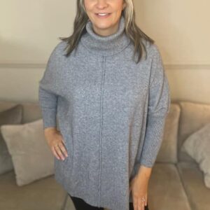 Chloe Oversized Cowl Neck Jumper - Grey