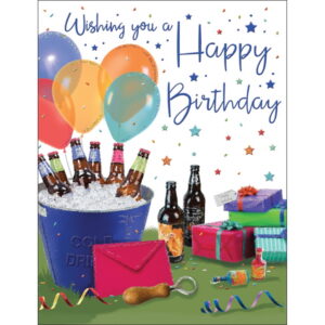 Beer & Balloons Birthday Card - 80149