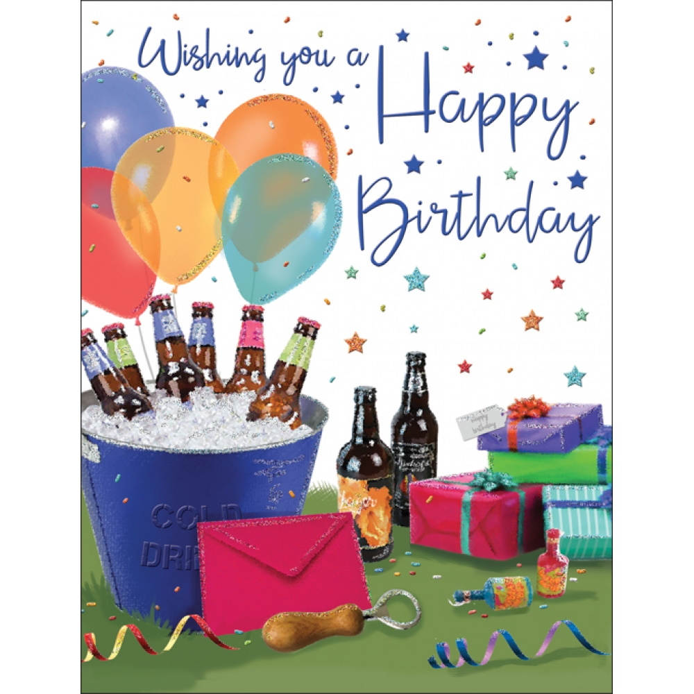 Beer & Balloons Birthday Card - 80149