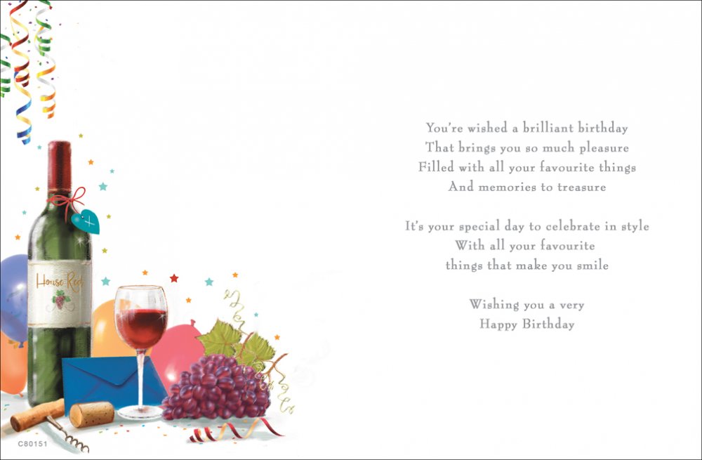 Wine Birthday Card - 80151 - Image 2