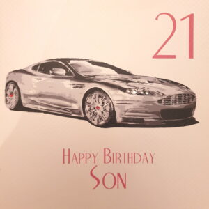Son 21st Birthday Card - White Cotton XSB21s