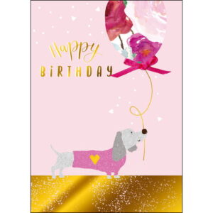 Dachshund & Balloon Birthday Card - YT409