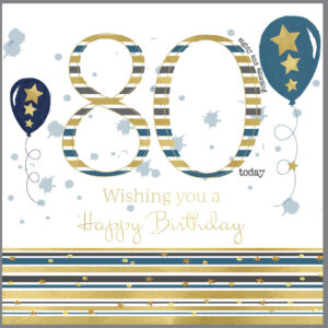 80th Birthday Card - Rush Design D24