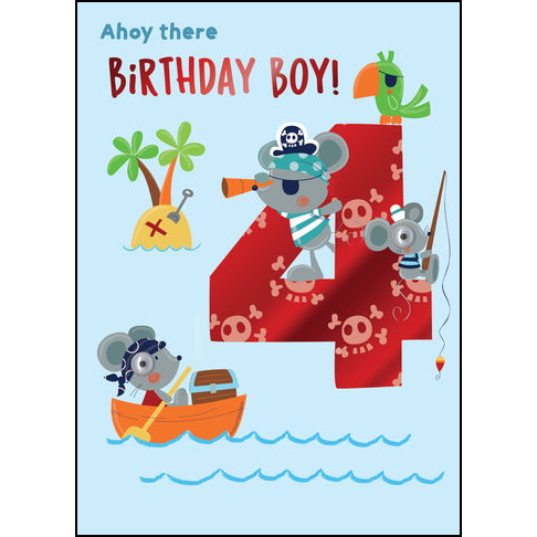 4th Birthday Card - HBO012