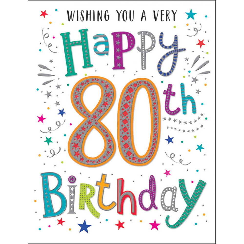 80th Birthday Card - 80647