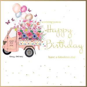 Rush Design Flower Delivery Birthday Card - B141