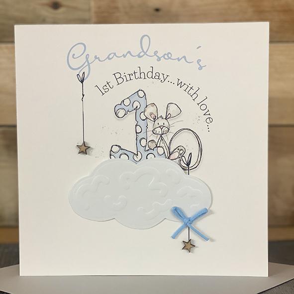 Tracey Russell Grandson 1st Birthday Card - CCL04
