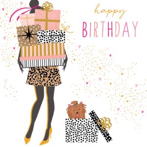 Jaz & Baz Girl and Presents Card - JB407