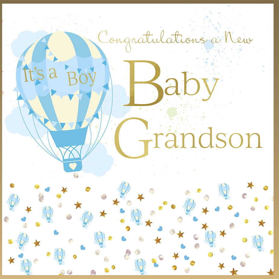 Rush Design New Baby Grandson Card - B60