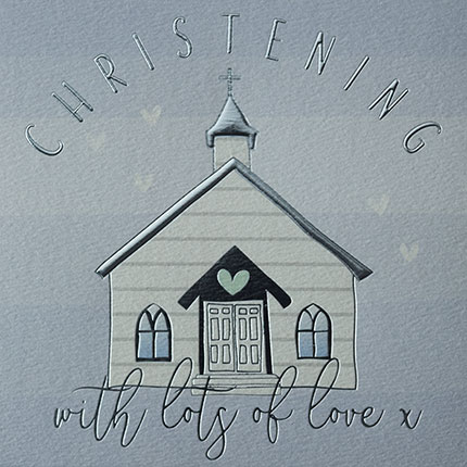 Wendy Jones-Blackett Christening Card Blue Q1069