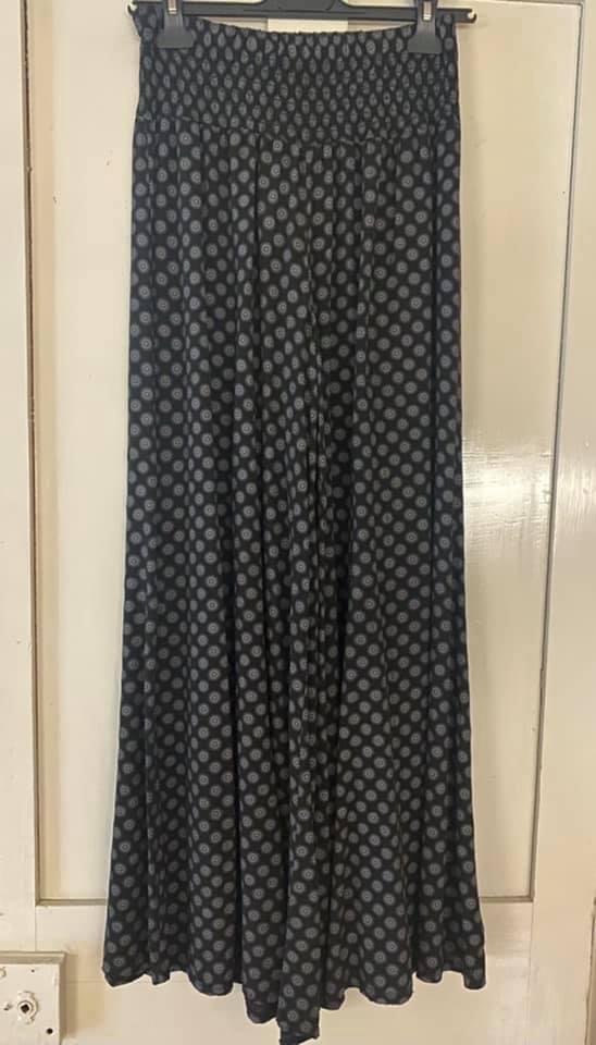 Serena Wide Leg Palazzo Trousers (Spot)- Khaki - Image 2