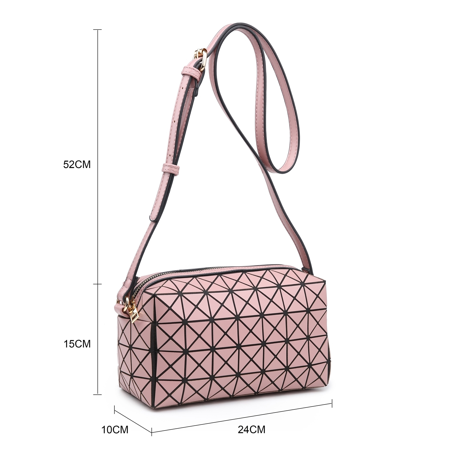 Bao Bao (Designer Inspired) Cross Body Bag 8253 - Black - Image 3