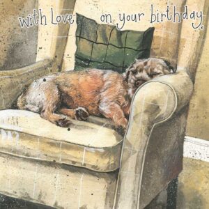 Alex Clarke Art Happy Birthday Dog Card AC818