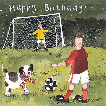 Alex Clarke Art Happy Birthday Football Card AC219