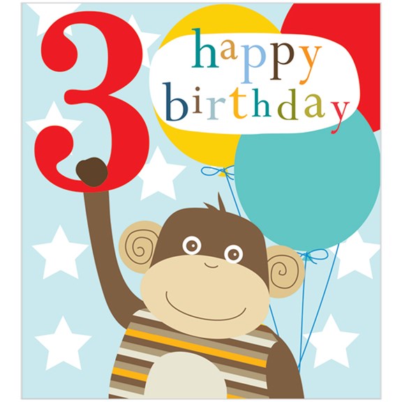 3rd Birthday Card - Think of Me KID68