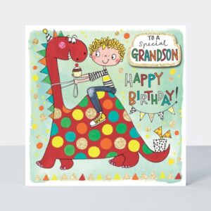 Rachel Ellen Grandson Birthday Card - SCRIB32