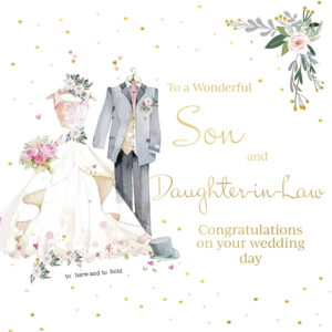 Rush Design Son and Daughter In Law Wedding Card - BL22