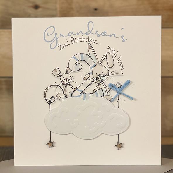 Tracey Russell Grandson 2nd Birthday Card - CCL10