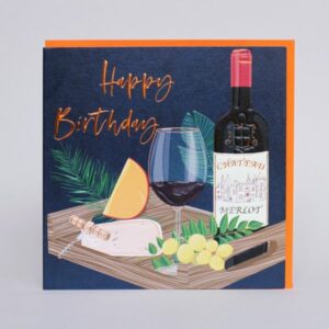 Belly Button Designs Red Wine Birthday Card ELE131