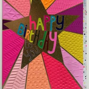 Paper Salad Pink Rainbow Star Birthday Card - HL 1934