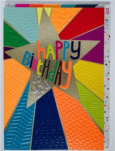 Paper Salad rainbow Star Birthday Card - HL1937