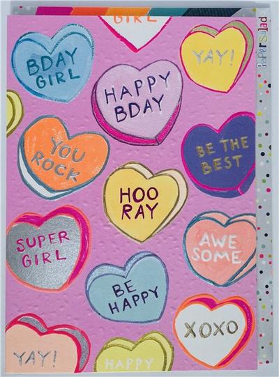 Paper Salad Hearts Birthday Card - HL1945