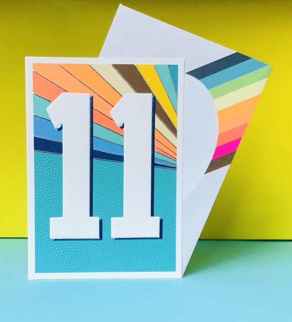 Paper Salad 11th Birthday Card - JA21125