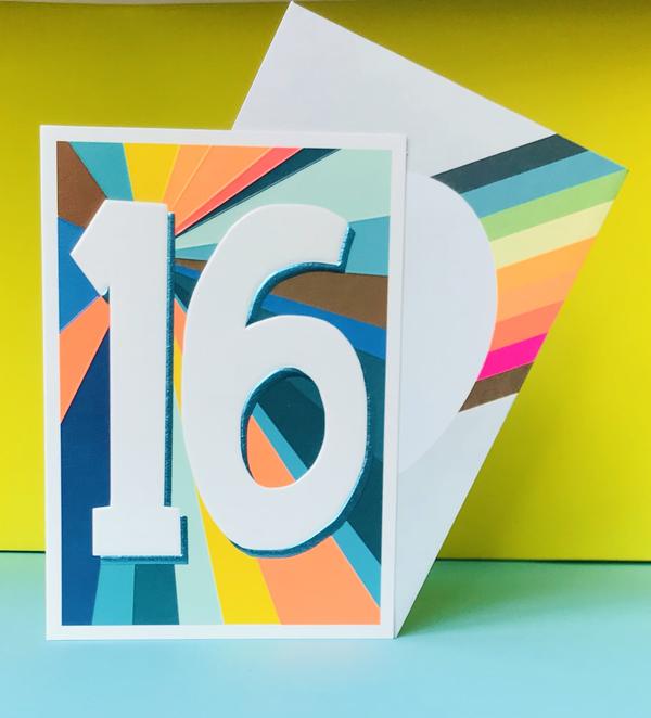 Paper Salad 16th Birthday Card - JA21130