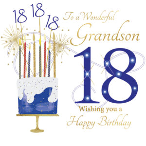 Rush Design Grandson 18th Birthday Card - NW64