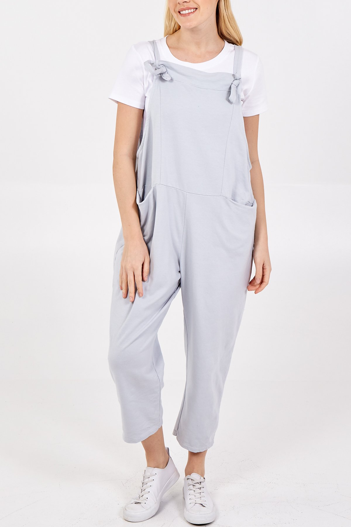 Billie Jersey Cotton Dungarees - Navy - Image 4