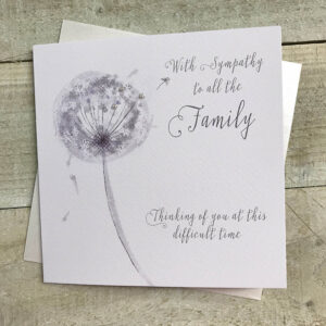 White Cotton Sympathy Card - DT181