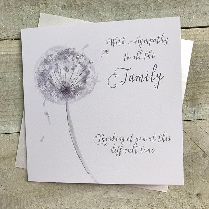 White Cotton Sympathy Card - DT181