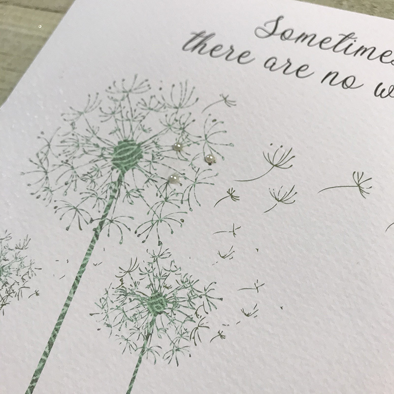 White Cotton Sympathy Card - DT218 - Image 2