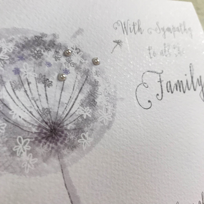 White Cotton Sympathy Card - DT181 - Image 2
