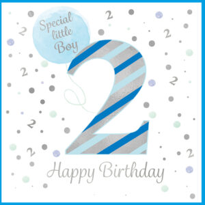 Rush Design Special Little Boy 2nd Birthday Card - FT19