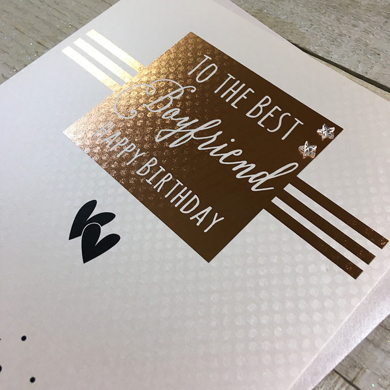 White Cotton Boyfriend Birthday Card - KM22 - Image 2