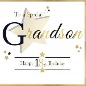 Rush Design Grandson 18th Birthday Card - MGL07