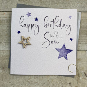 White Cotton Son Birthday Card - S121