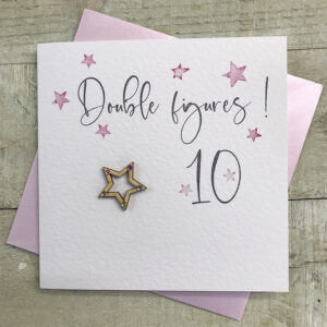 White Cotton 10th Birthday Card - SQ10