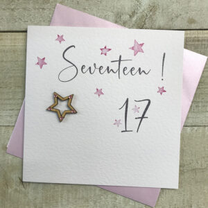 White Cotton Card 17th Birthday Card - SQ17