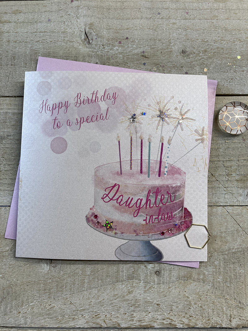 White Cotton Daughter In Law Birthday Card - VN150
