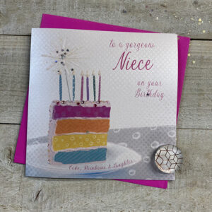 White Cotton Niece Birthday Card - VN151