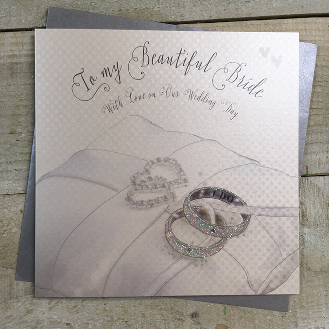 White Cotton To My Bride Wedding Card - XVN41