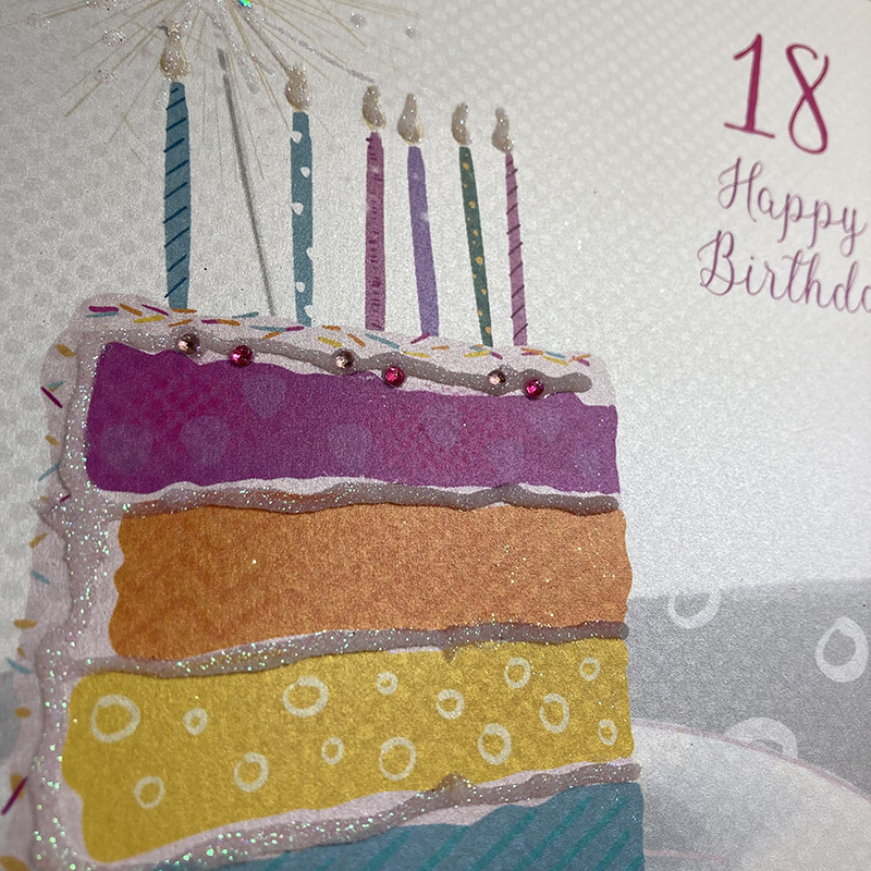 White Cotton 18th Birthday Card - XVNA18 - Image 2